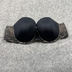 Torrid Bra 42C‎ Black Tan Lace Strapless Underwire